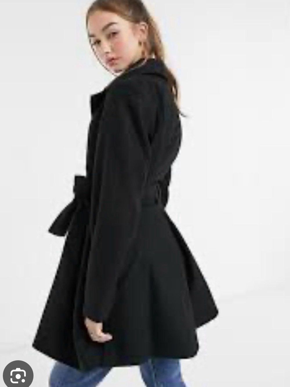ASOS Black Wrap Trench Coat with Belt